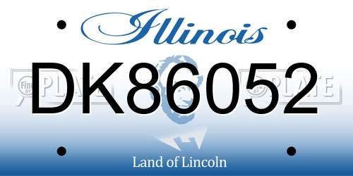 DK86052 Illinois License Plate