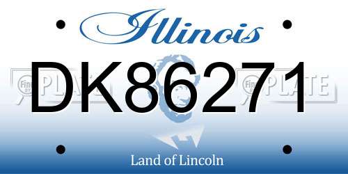 DK86271 Illinois License Plate