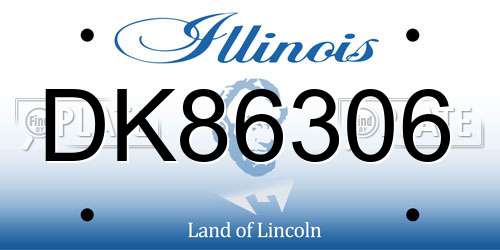DK86306 Illinois License Plate