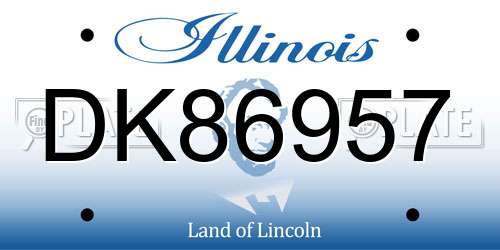 DK86957 Illinois License Plate