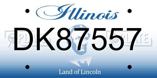 DK87557 Illinois License Plate