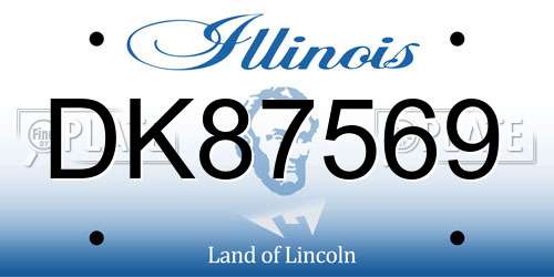 DK87569 Illinois License Plate