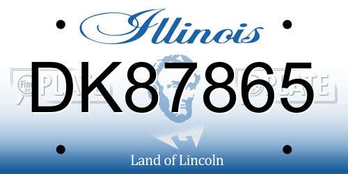 DK87865 Illinois License Plate