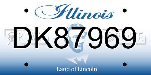 DK87969 Illinois License Plate