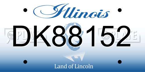 DK88152 Illinois License Plate