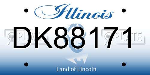 DK88171 Illinois License Plate