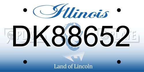 DK88652 Illinois License Plate