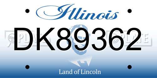 DK89362 Illinois License Plate