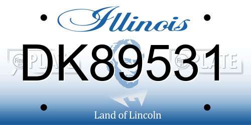 DK89531 Illinois License Plate