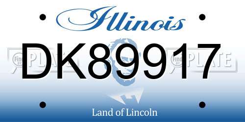 DK89917 Illinois License Plate