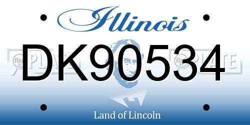 DK90534 Illinois License Plate
