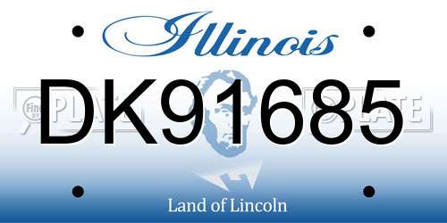 DK91685 Illinois License Plate