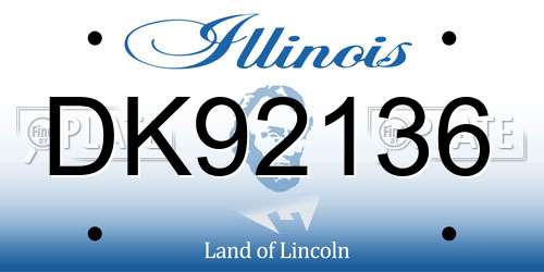 DK92136 Illinois License Plate