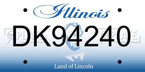 DK94240 Illinois License Plate
