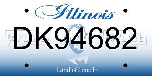 DK94682 Illinois License Plate