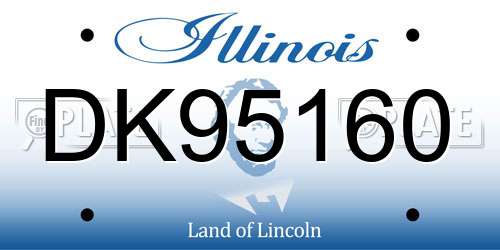 DK95160 Illinois License Plate
