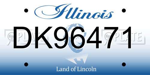 DK96471 Illinois License Plate