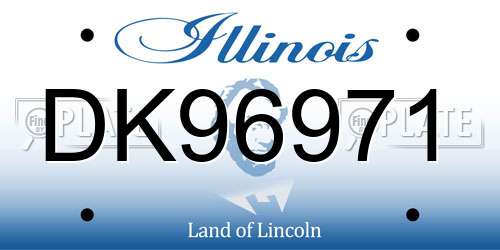 DK96971 Illinois License Plate
