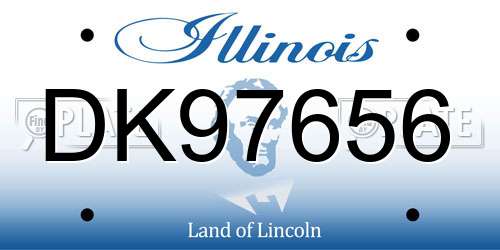 DK97656 Illinois License Plate