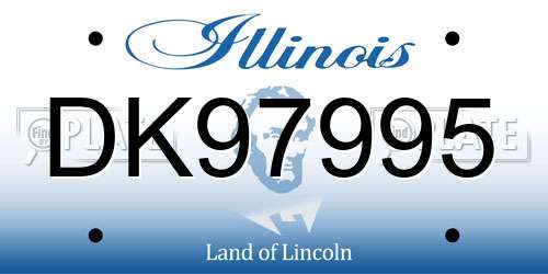 DK97995 Illinois License Plate