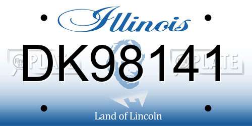 DK98141 Illinois License Plate