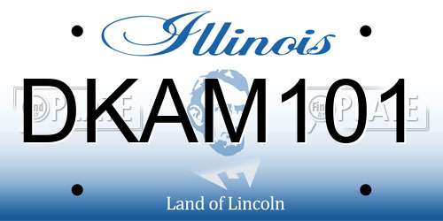 DKAM101 Illinois License Plate