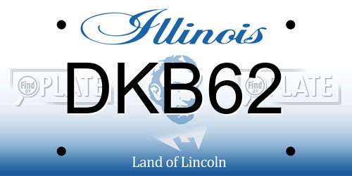 DKB62 Illinois License Plate