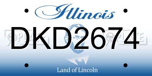 DKD2674 Illinois License Plate