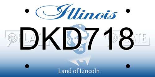 DKD718 Illinois License Plate