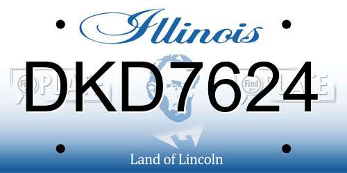 DKD7624 Illinois License Plate