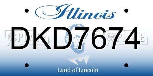 DKD7674 Illinois License Plate