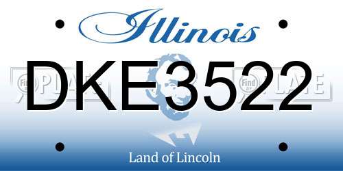 DKE3522 Illinois License Plate