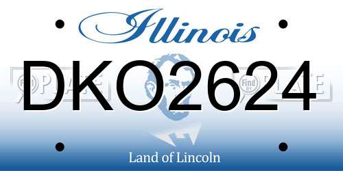DKO2624 Illinois License Plate