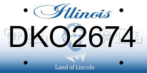 DKO2674 Illinois License Plate