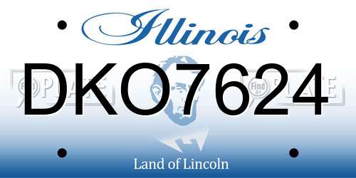 DKO7624 Illinois License Plate