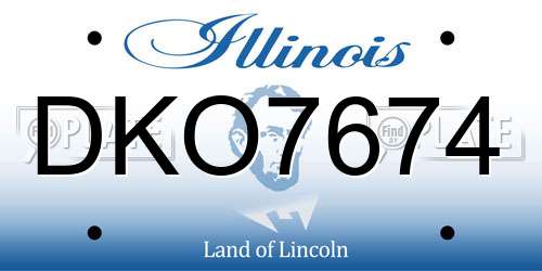 DKO7674 Illinois License Plate