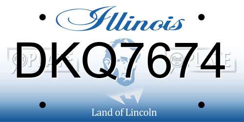 DKQ7674 Illinois License Plate