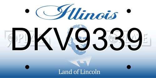 DKV9339 Illinois License Plate