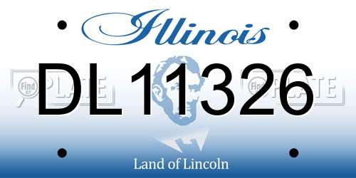 DL11326 Illinois License Plate