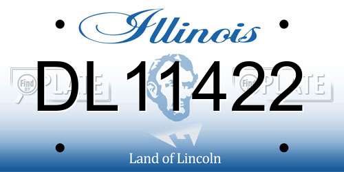 DL11422 Illinois License Plate