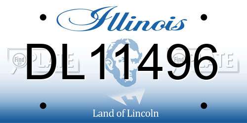 DL11496 Illinois License Plate