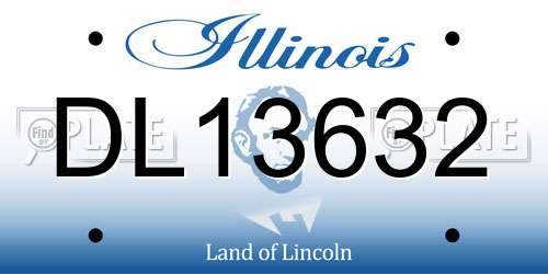 DL13632 Illinois License Plate