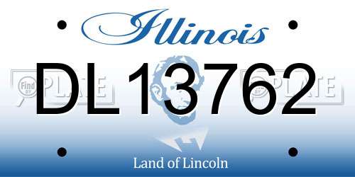 DL13762 Illinois License Plate