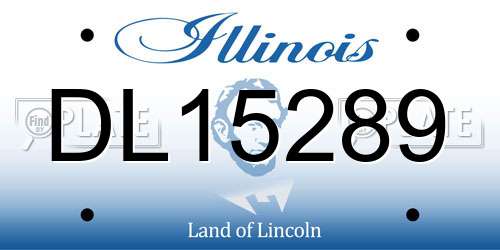 DL15289 Illinois License Plate