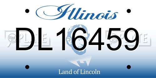 DL16459 Illinois License Plate