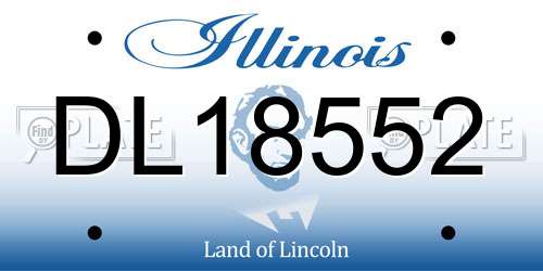DL18552 Illinois License Plate