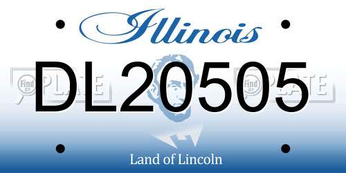 DL20505 Illinois License Plate