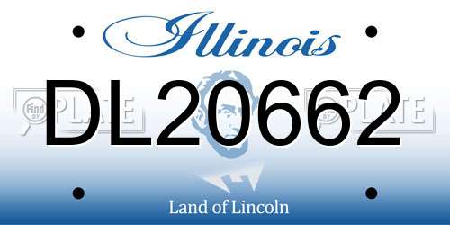 DL20662 Illinois License Plate