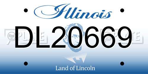 DL20669 Illinois License Plate