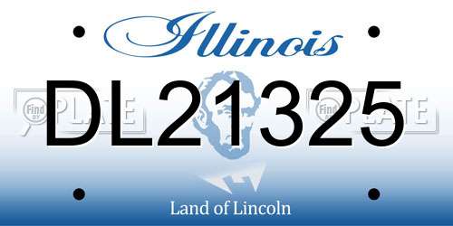 DL21325 Illinois License Plate
